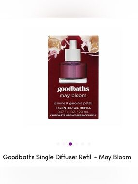 💥 $5 if bundled - Goodbaths May Bloom Scented Oil Refill NWT